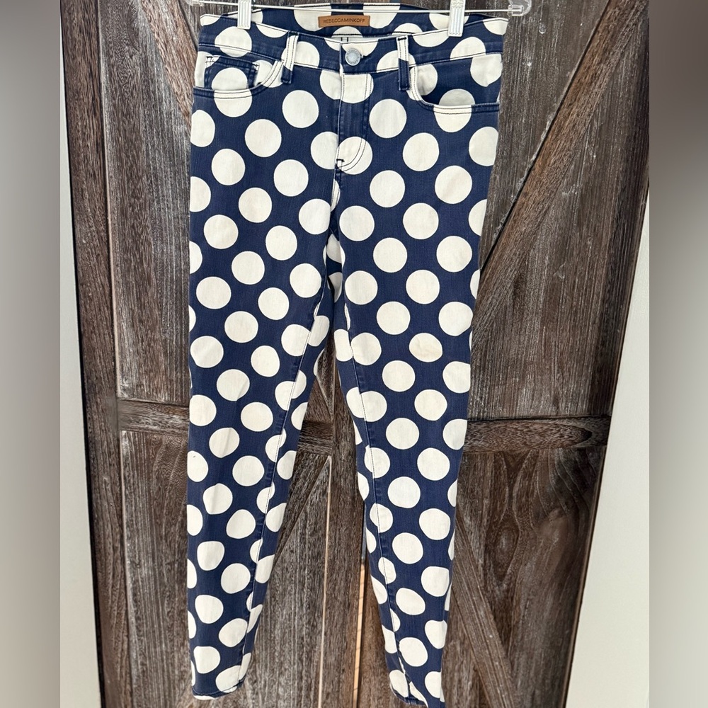 Rebecca Minkoff Dot Print Twill Jeans Size 28